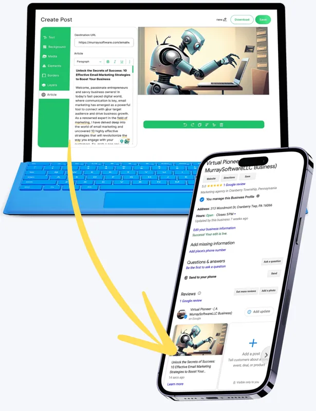 Creating an AI post for a Google Business Profile