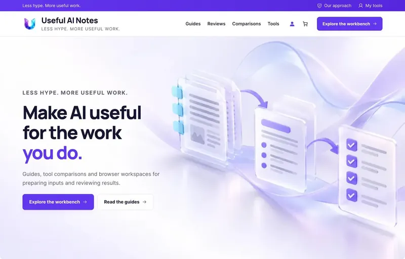 The AI niche authority site homepage