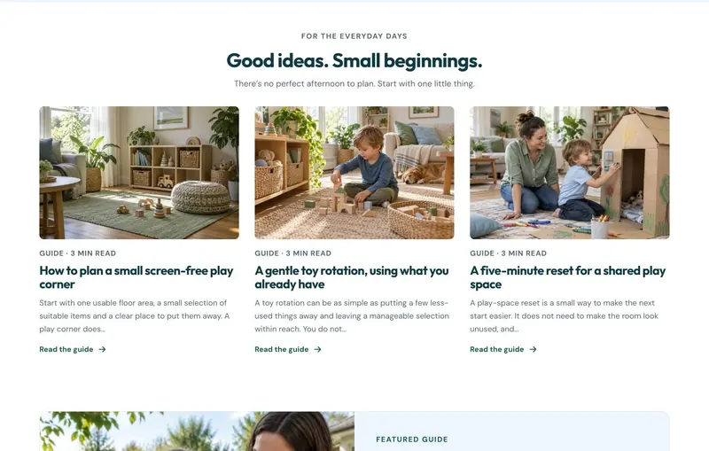 Prepared guides on the Parenting site