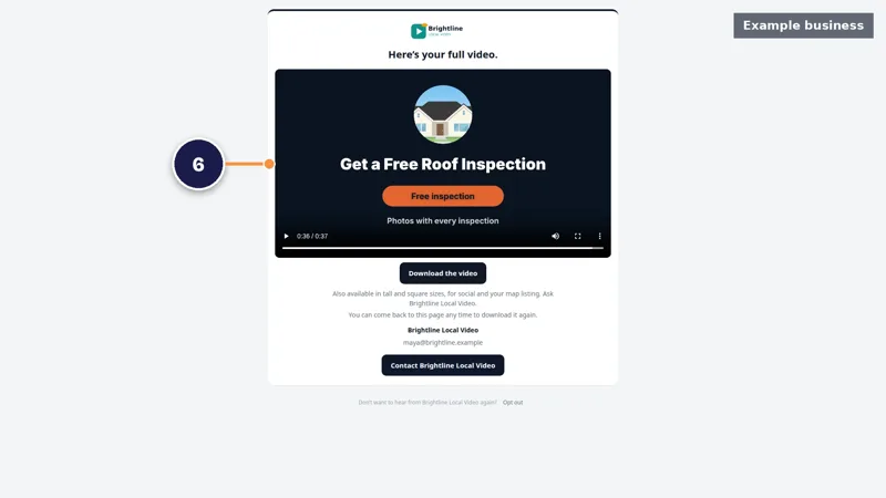 The owner's page after payment with the full video