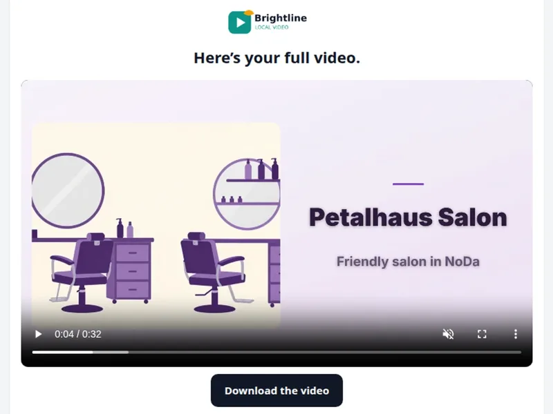 The full video delivered on the owner's page after payment