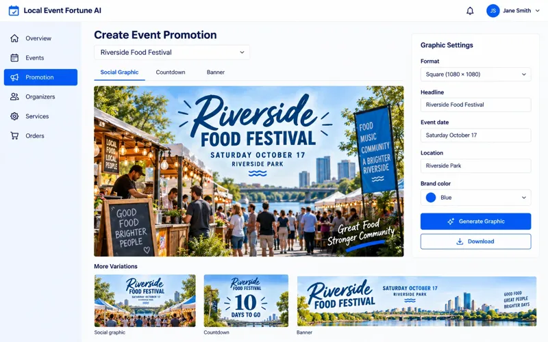 Creating a social graphic and countdown for an event