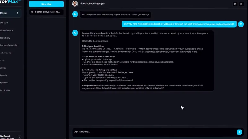 AI content agent chat producing a content plan