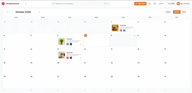 The monthly content calendar